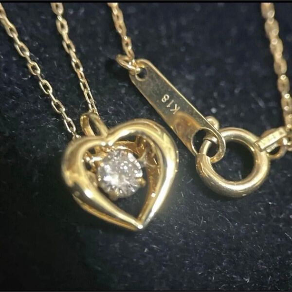 K18 0.88g 0.08CT★ダイヤモンド ネックレス★箱付き