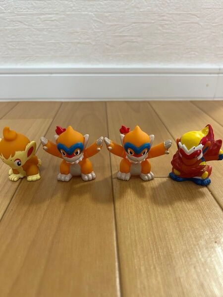 ポケモンキッズ 指人形 ヒコザル、モウカザル2体、ゴウカザル セット 匿名発送