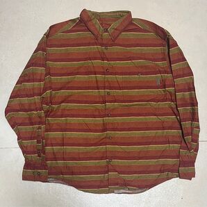 90s 00s woolrich ウールリッチ ボタンダウンシャツ マルチボーダー ビッグサイズ ハンガーループ