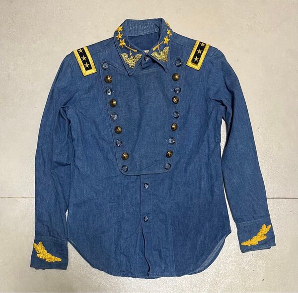 70s 80s Vintage ナポレオンジャケット ナポレオンシャツ デニムシャツ キャバルリーシャツ ミリタリーシャツ