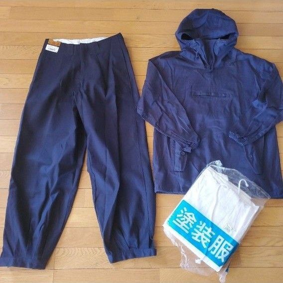 新品 未使用 作業着 作業服 ニッカ パンツ ズボン 綿ヤッケ 塗装服 まとめ セット 三段鳶 ネイビー