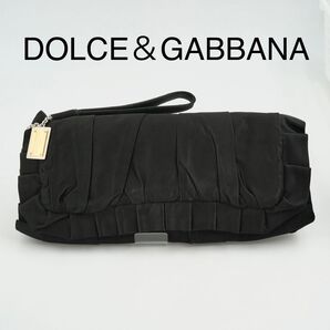 【極美品】DOLCE&GABBANA クラッチ ポーチ 保存袋付 ロゴ クラッチバッグ セカンドバッグ BLK 斜め掛け