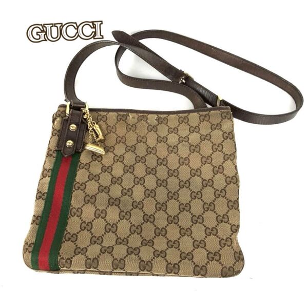 GUCCI グッチ GGキャンバス シェリーライン ショルダーバッグ ベージュ レディース ブランド 鞄 カバン 斜め掛け