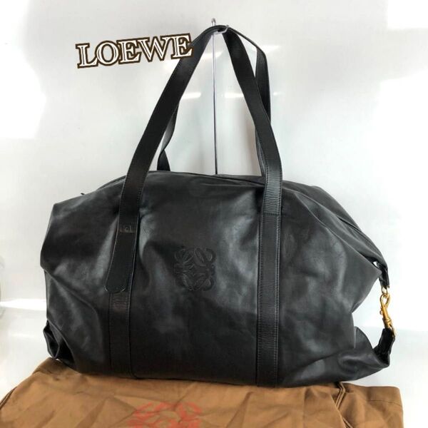 ロエベ レザー 2way ボストンバッグ ブラック レディース ブランド LOEWE 旅行カバン