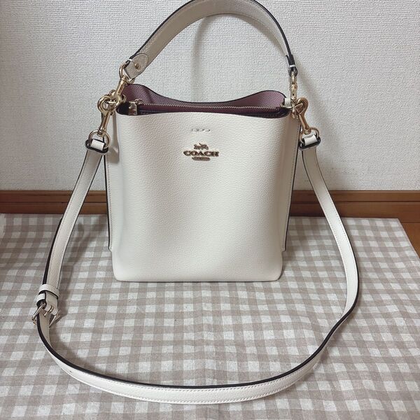 【美品】コーチ モリー バケットバッグ ショルダーバッグ 2way 白 COACH CA177