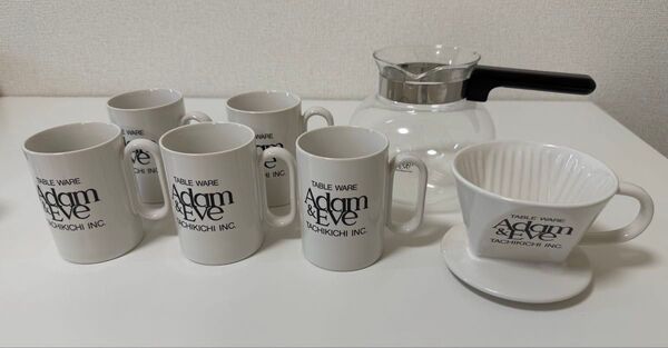 たち吉 アダムとイブ コーヒーサーバー&ドリッパー&マグカップ5客セット