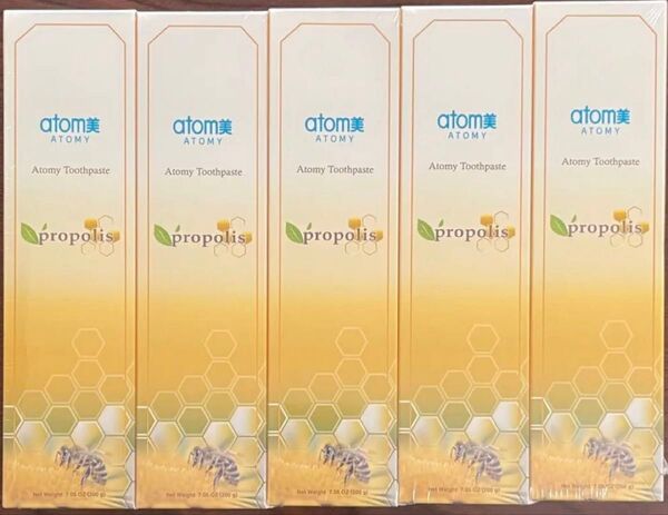 アトミ Atomy Atom美 プロポリス歯磨き粉200g x 5本