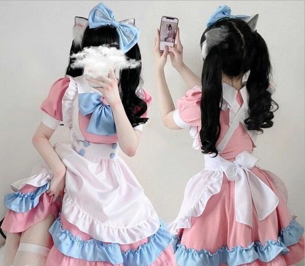 メイド服 コスプレ仮装 初心者 セット かわいい コスチューム ホワイトブラック