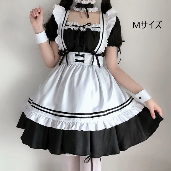 メイド服 コスプレ仮装 初心者 セット かわいい コスチューム ホワイトブラック