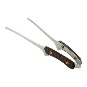 焼肉トング ステンレス製 韓国風 キャンプ BBQ用 箸トング 取っ手 アウトドア ウォルナット 新品