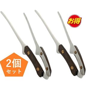 焼肉トング ステンレス製 韓国風 キャンプ BBQ用 箸トング 取っ手 アウトドア ウォルナット