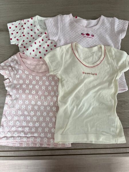 女の子 肌着 キッズ インナー 半袖 90 95