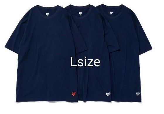 新品 3-PACK T-SHIRT SET ヒューマンメイド human made ヒューマンメイドTシャツ L ネイビー