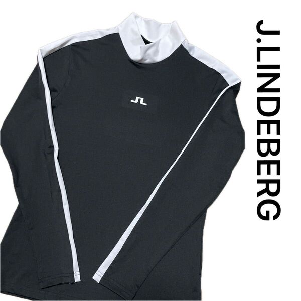 J.LINDEBERG ジェイリンドバーグ ブラックハイネック長袖シャツ
