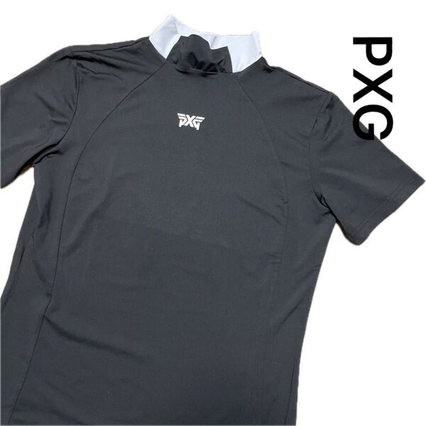 PXG ピーエックスジー 黒 モックネックシャツ