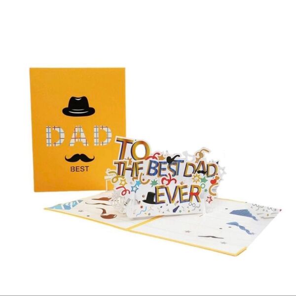 3D ポップアップ グリーティングカード Best Dad Ever 父の日