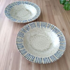 松葉十草リム深皿3枚・捻り丼2個