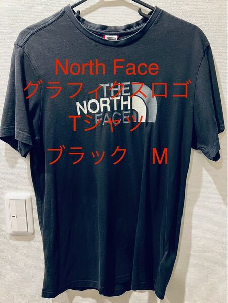 North Face グラフィックロゴ Tシャツ ブラック M