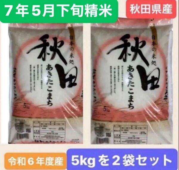 【人気商品】秋田県産 あきたこまち 白米 10キロ (5キロ を2袋)令和6年度産 令和7年5月下旬精米 本日中発送