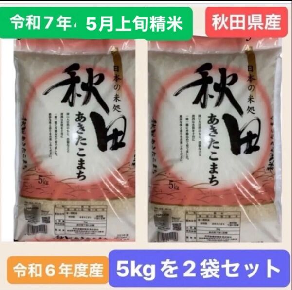 【人気商品】秋田県産 あきたこまち 白米 10キロ (5キロ を2袋)令和6年度産 令和7年5月上旬精米 本日中発送