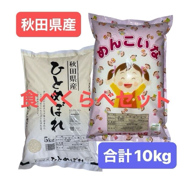 秋田県産 めんこいな5キロ &ひとめぼれ5キロ セット 合計10キロ 令和6年度産 令和7年5月中旬精米 単一原料米