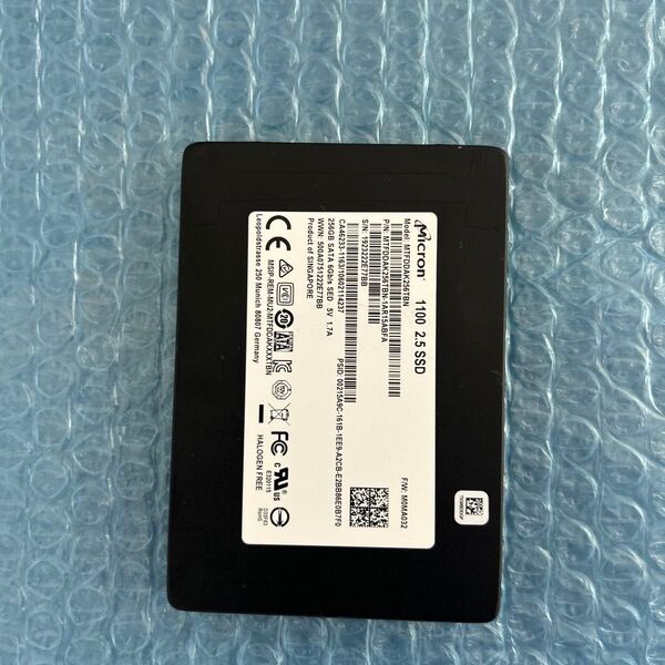 SSD 256GB sata 2.5インチ 中古品検査済み 厚み7mm Micron