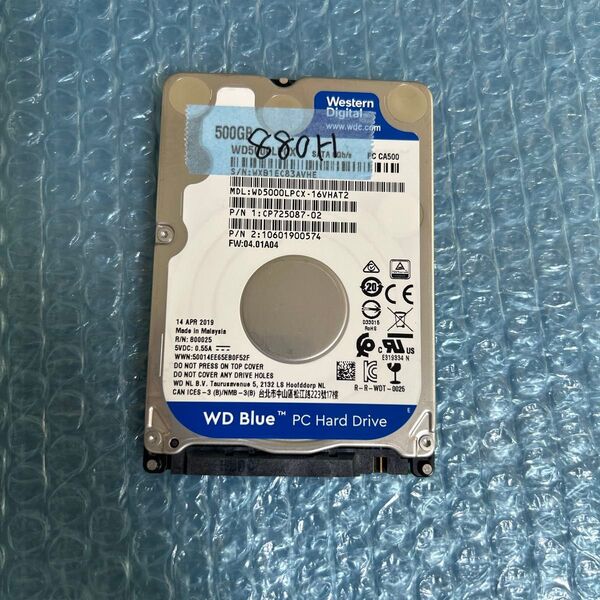500GB 個 HDD ハードディスク sata 2.5インチ 中古品検査済み 厚み7mm WD