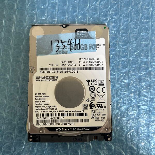 500GB 個 HDD ハードディスク sata 2.5インチ 中古品検査済み 厚み7mm WD