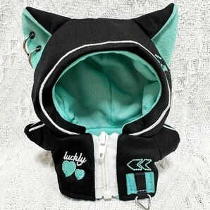 10cmぬい服 ぬいぐるみ服 着せ替え ねこ パーカー グリーン