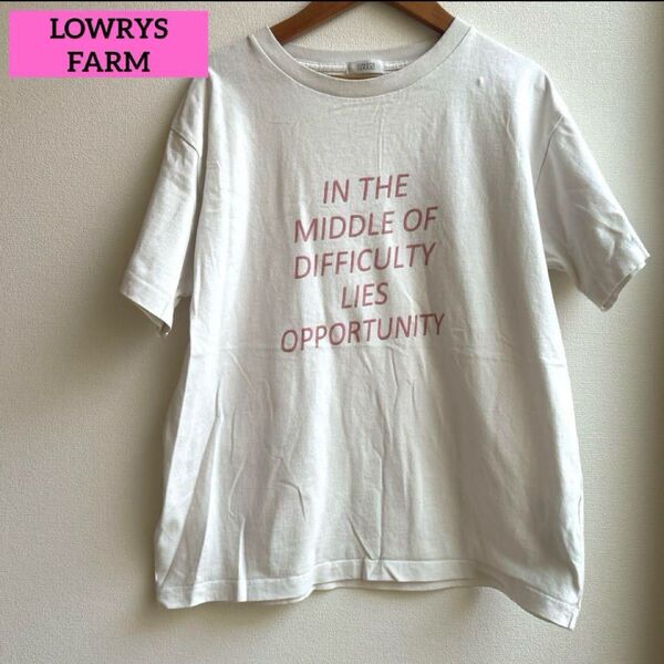 LOWRYS FARM ロゴTシャツ 半袖 Tシャツ ロゴ カジュアル クルーネック
