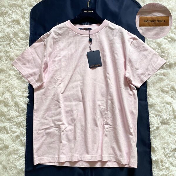 新品タグ付 LOUIS VUITTON ルイヴィトン Tシャツ 現行 ピンク 箱付き サイズM バックロゴ 半袖