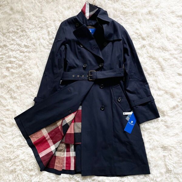 新品タグ付 BLUE LABEL CRESTBRIDGE ブルーレーベルクレストブリッジ トレンチコート 2way 紺 サイズL