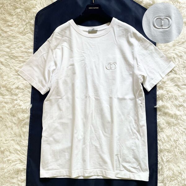 美品 現行 DIOR HOMME ディオールオム Tシャツ CDアイコン ホワイト サイズM 刺繍