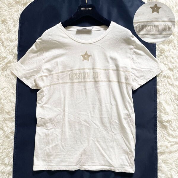 美品 24ssモデル Christian Dior クリスチャンディオール Tシャツ シグネチャーバンド 星 サイズM ホワイト