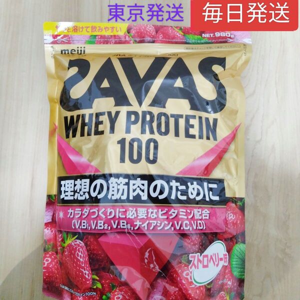 ザバス ホエイプロテイン100 ストロベリー風味 980g × 1袋