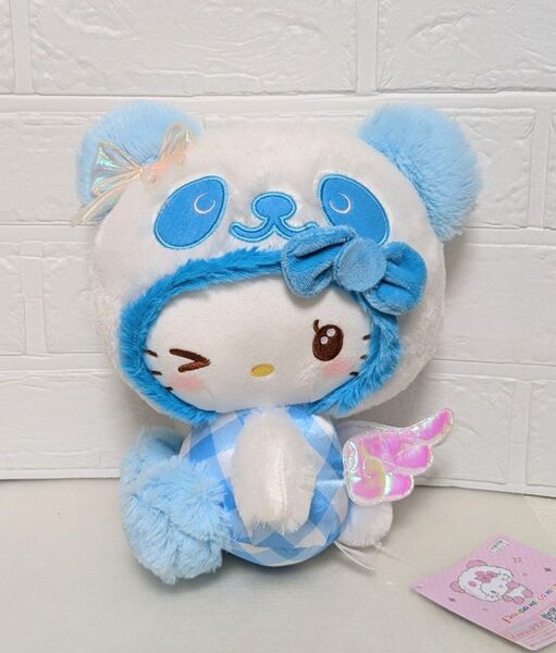 パンダハローキティ エモきゅ〜と エンジェルBIGぬいぐるみ 24cm