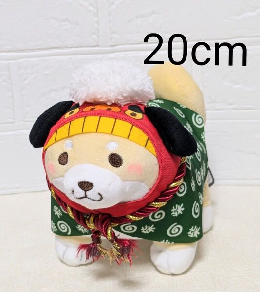忠犬もちしば 獅子舞なりきりスクっとぬいぐるみ きなこ 20cm