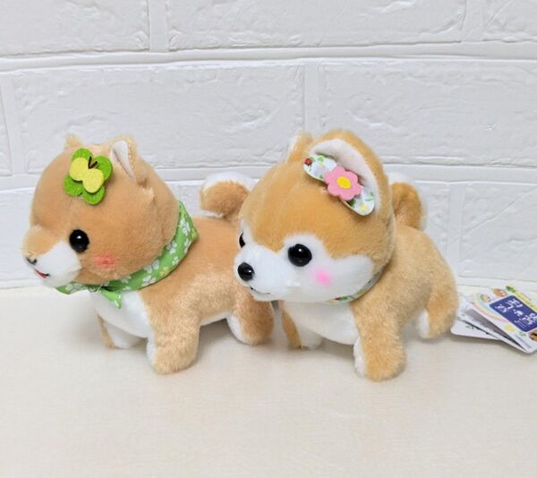豆しば三兄弟 ハッピークローバー ぬいぐるみ 豆太郎 小梅 13cm 2種セット