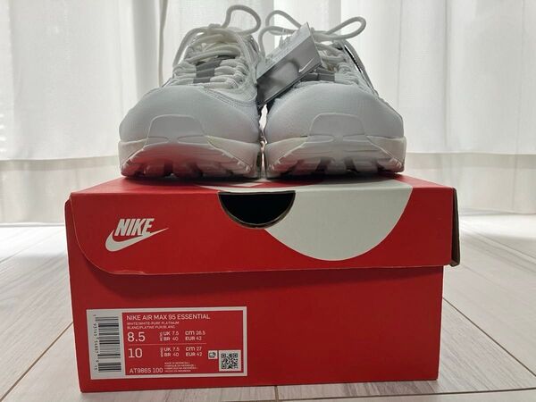 NIKE AIR MAX 95 ESSENTIAL AT9865-100/エアマックス95 ホワイト/ピュアプラチナム