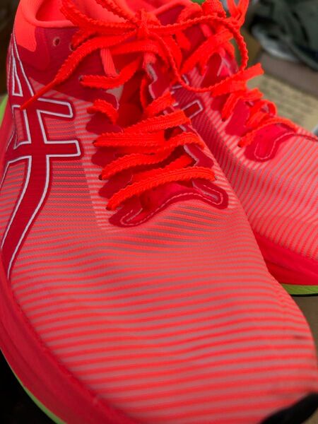 美品 アシックス s4 サンライズレッド 25.5cm ランニング asics