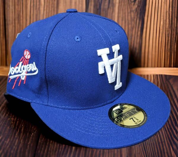 LA 逆ロゴ New Era 59FIFTY ブルー 7 3/8