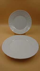 ジノリ ホワイトデザート皿2枚組