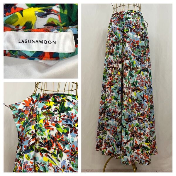 LAGUNAMOON 花柄 マキシ丈 スカートリゾートスカート サイズS