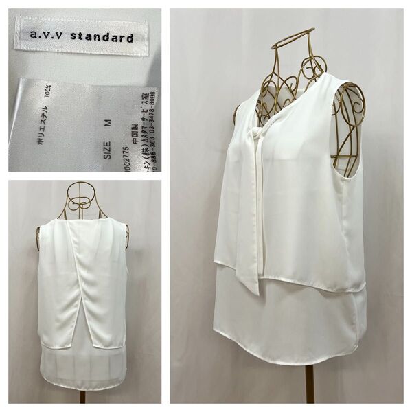 a.v.v standard ボウタイ ノースリーブブラウスサイズM