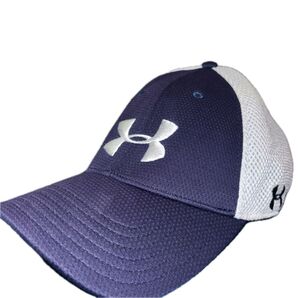 【スポーツクーポン可】アンダーアーマー キャップ ネイビー/ホワイト【中古】ゴルフ キャップ L UNDERARMOUR 帽子