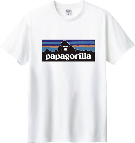パパゴリラ papagorilla Tシャツ ホワイト M-XL 綿100% 5.6オンス パロディ ネタ