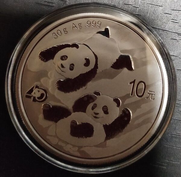 2022年 パンダ銀貨 30g 40周年記念コイン 純銀.999 中国銀貨