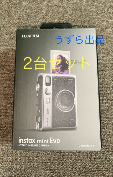 【新品未開封】富士フイルム FUJIFILM instax mini Evo USB Type-C ブラック チェキ 2台セット