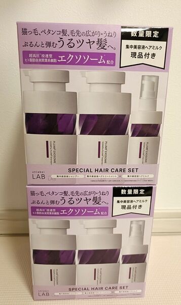 【新品未使用2箱】アンレーベル ラボ プランプケア シャンプー トリートメント ヘアミルク 3点