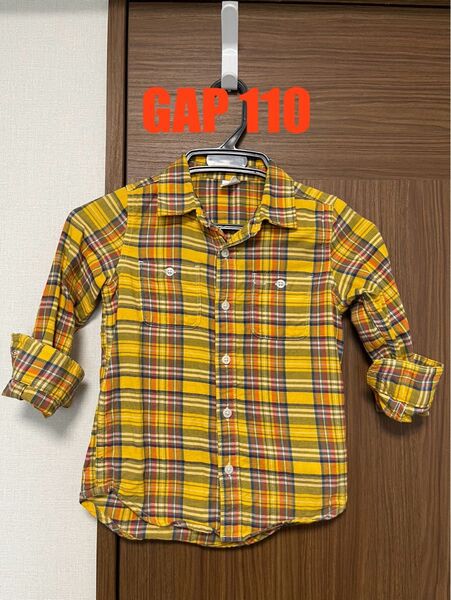 GAP キッズ 襟付 長袖シャツ 110 ギャップ ロングシャツ 子供服 チェック柄